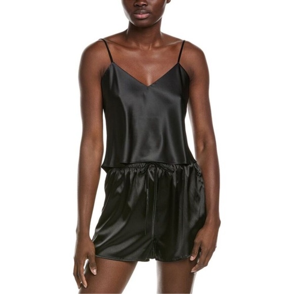 New Natori Glamour V Neck Satin Cami Camisole Tank Top Black Small - Picture 13 of 14